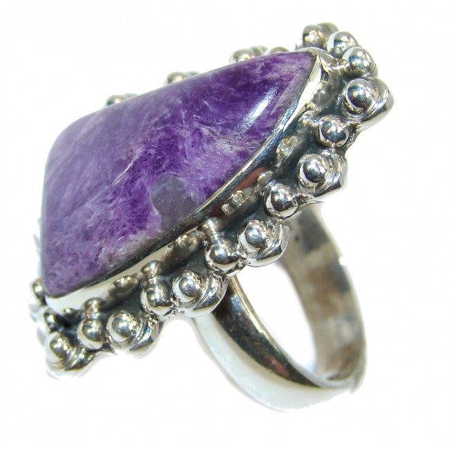 Awesome Purple Charoite Sterling Silver Ring s. 8 1/4