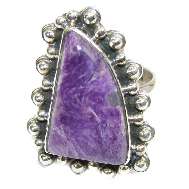 Awesome Purple Charoite Sterling Silver Ring s. 8 1/4