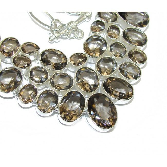Beautiful Champagne Smoky Topaz Sterling Silver necklace