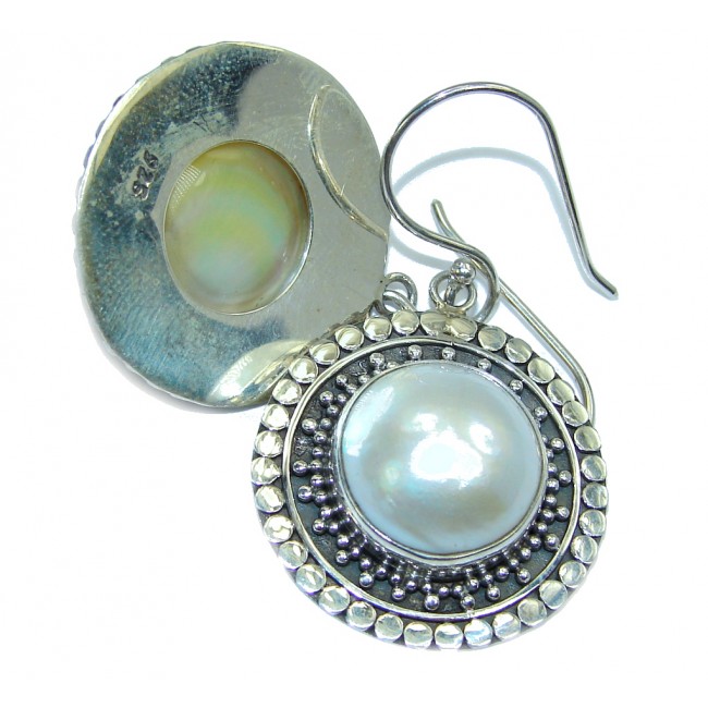Big! Delicate Fresh Water Pearl Sterling Silver earrings
