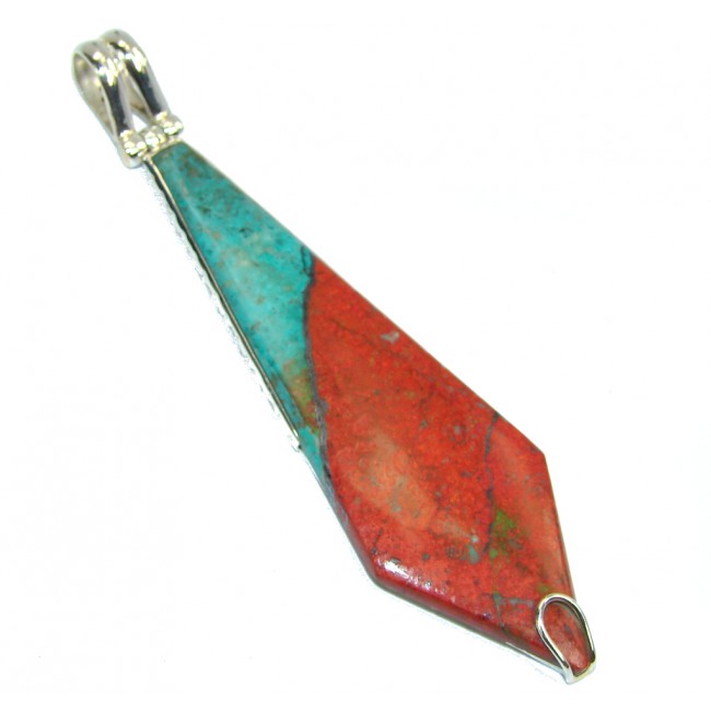 Big! AAA Red Sonora Jasper Sterling Silver Pendant