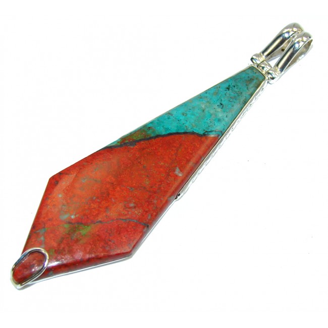 Big! AAA Red Sonora Jasper Sterling Silver Pendant