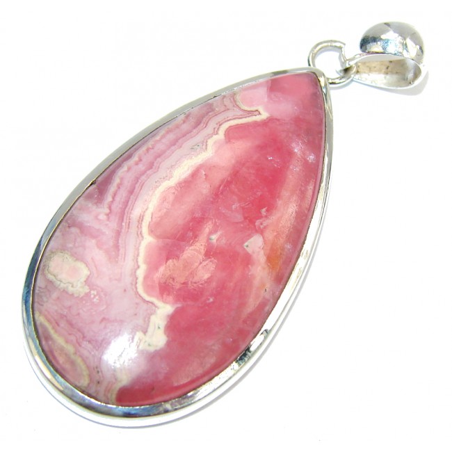 Amazing Pink Rhodochrosite Sterling Silver Pendant