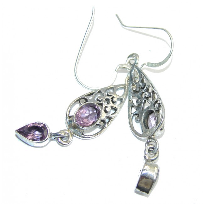 Delicate Purple Amethyst Sterling Silver earrings