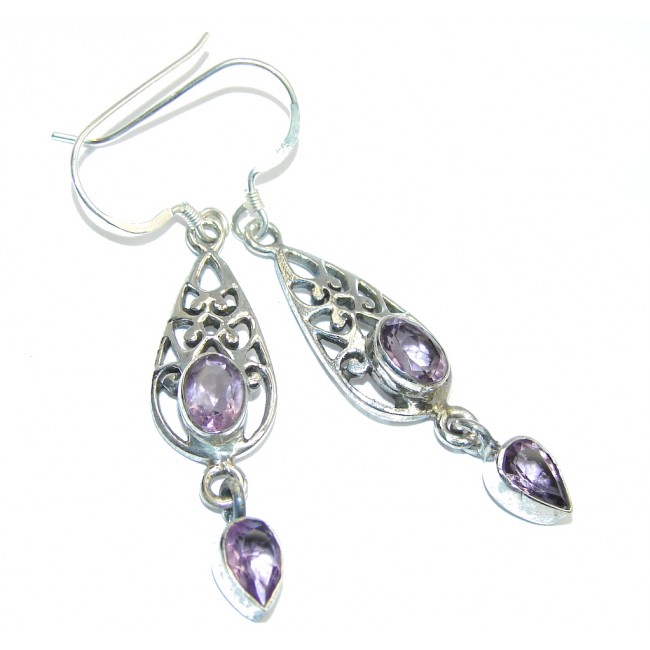 Delicate Purple Amethyst Sterling Silver earrings