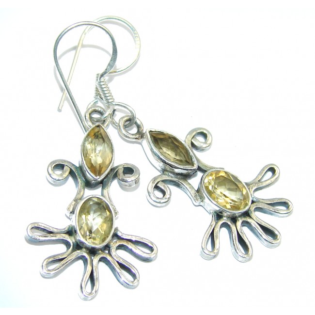 Delicate Yellow Citrine Sterling Silver Earrings