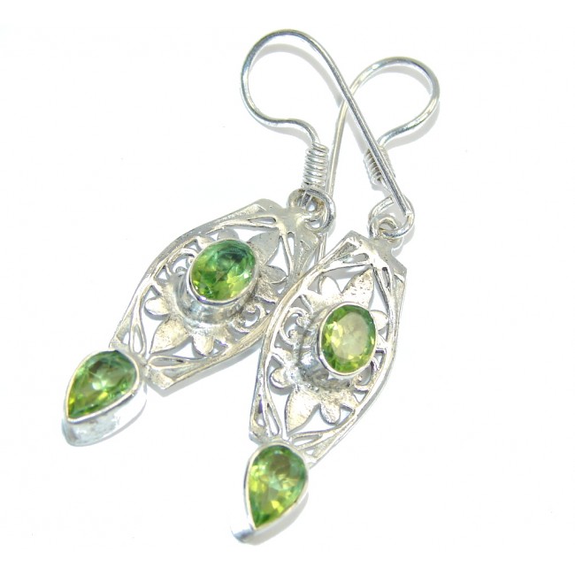 Excellent natural Peridot Sterling Silver Earrings