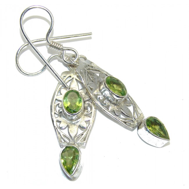 Excellent natural Peridot Sterling Silver Earrings