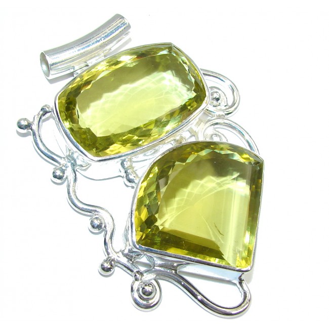 Huge Awesome created Citrine Sterling Silver Pendant