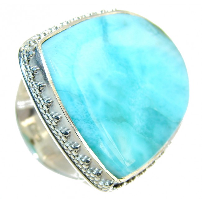 Big! Amazing AAA Blue Larimar Sterling Silver Ring s. 9