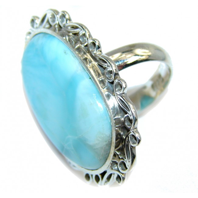 Summer Beauty AAA Blue Larimar Sterling Silver Ring s. 6 1/4