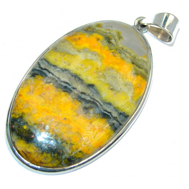 Collected Storm Bumble Bee Jasper Sterling Silver Pendant
