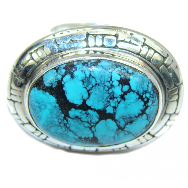 Huge! Fashion Blue Turquoise Sterling Silver Ring s. 9