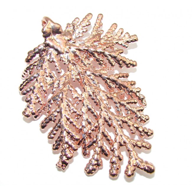 Secret Golden Color Of Leaf Sterling Silver Pendant