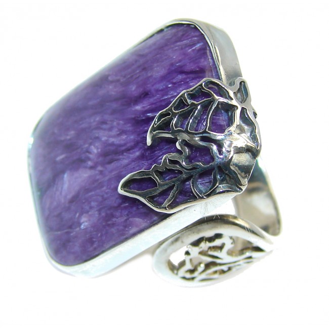 Beautiful AAA Purple Charoite Sterling Silver Ring s. 8- adjustable