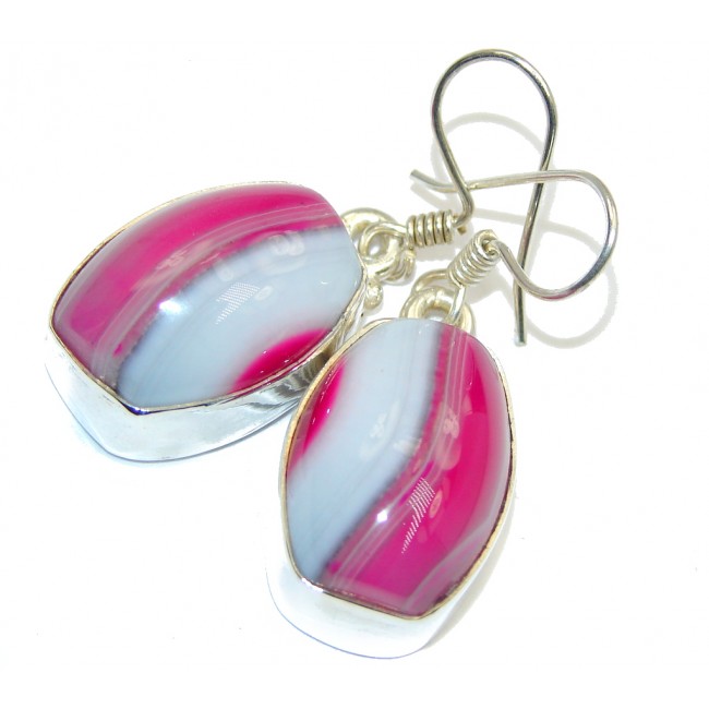 Amazing Pink Botswana Agate Sterling Silver earrings
