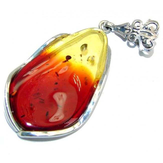 Just Amazing AAA Baltic Polish Amber Sterling Silver Pendant