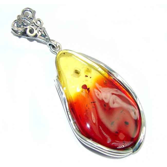Just Amazing AAA Baltic Polish Amber Sterling Silver Pendant