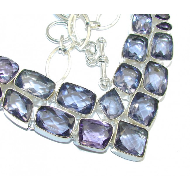 Secret Island! Created Light Purple Tanzanite Sterling Silver necklace
