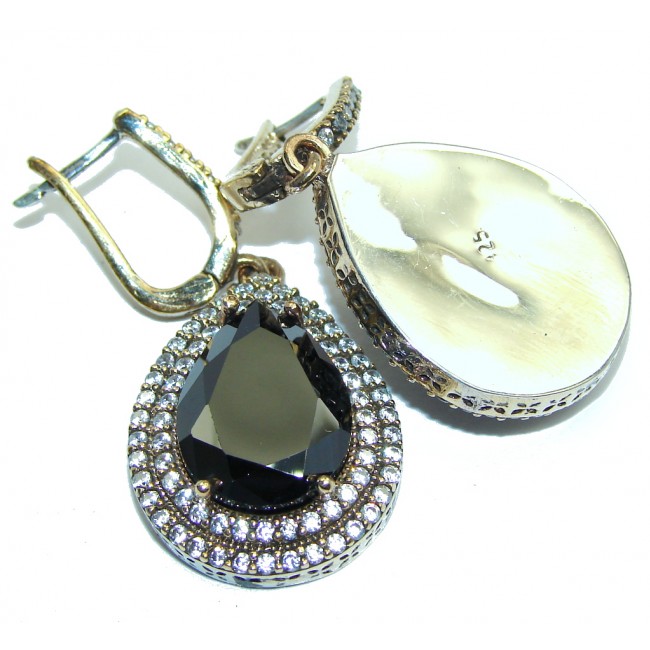 Victorian Style AAA & White Topaz Sterling Silver earrings