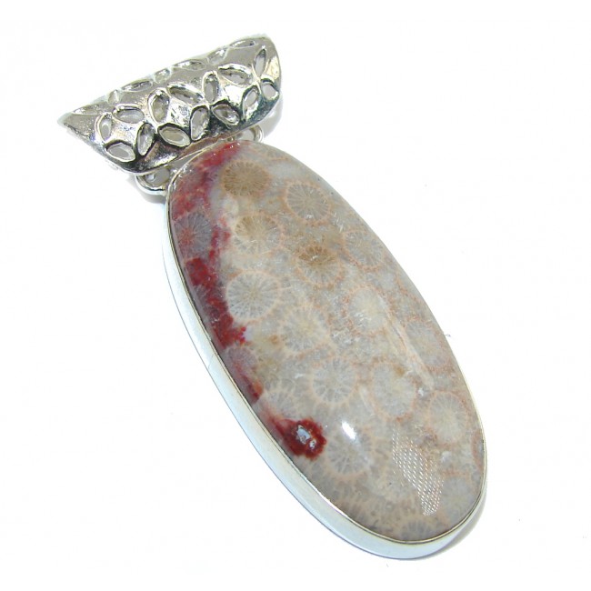 Simple Fossilized Coral Sterling Silver pendant