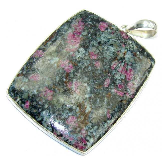 Big! Amazing Russian Eudialyte Sterling Silver Pendant
