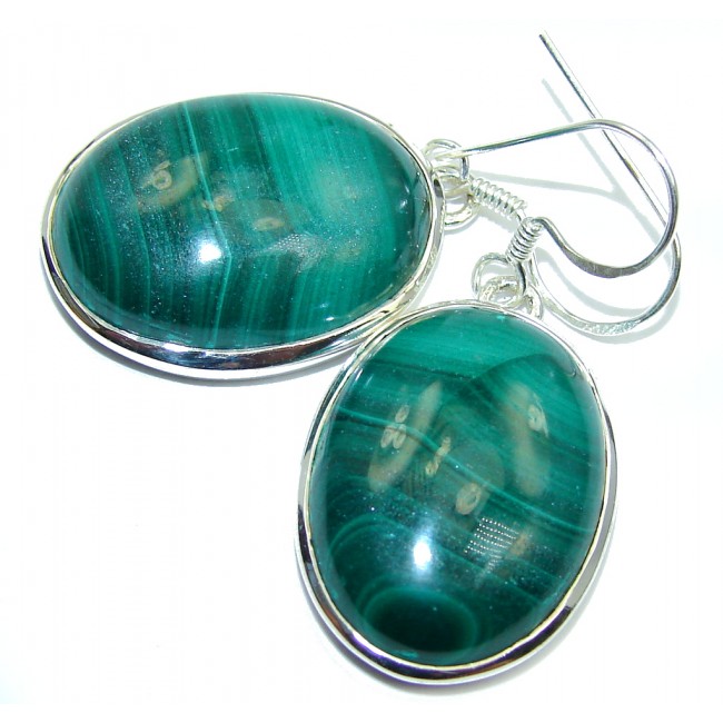 Perfect AAA Green Malachite Sterling Silver earrings