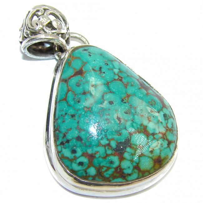 Apache Green Turquoise Sterling Silver Pendant