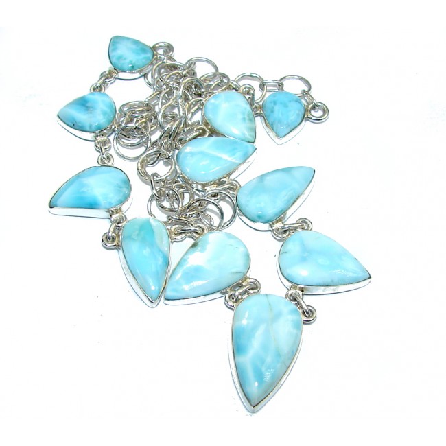 Caribbean Beauty AAA Blue Larimar Sterling Silver necklace