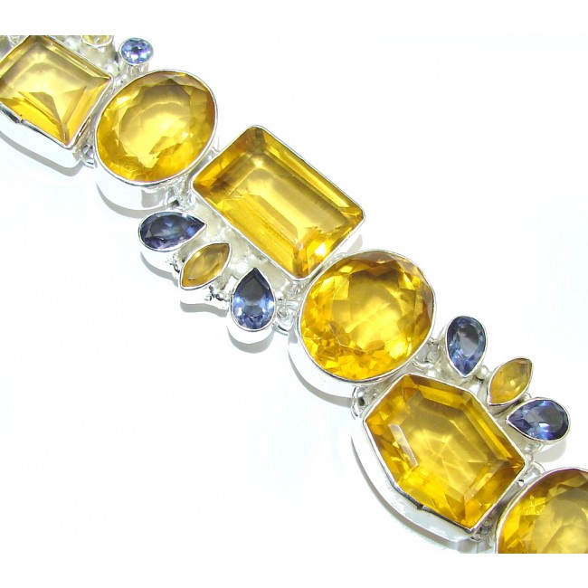 Summer Beauty Created Yellow Topaz Sterling Silver Bracelet
