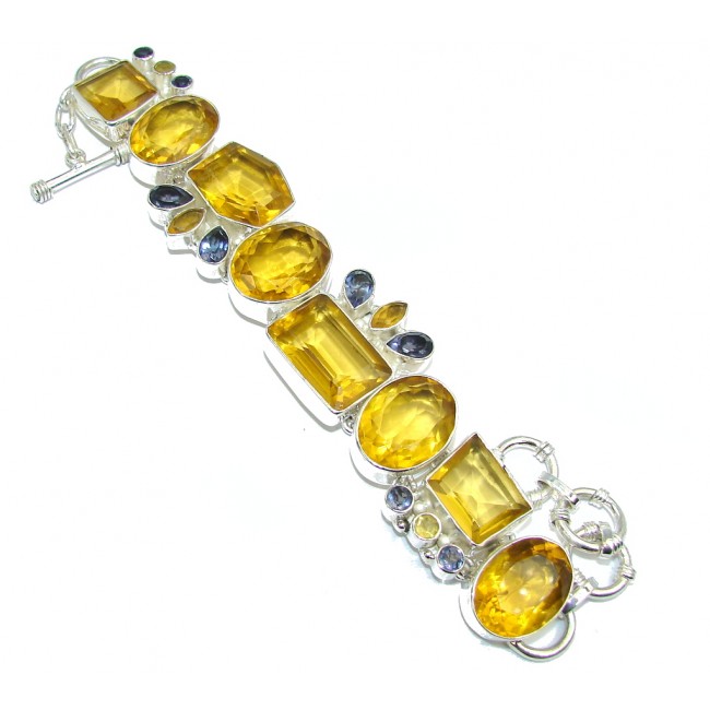 Summer Beauty Created Yellow Topaz Sterling Silver Bracelet