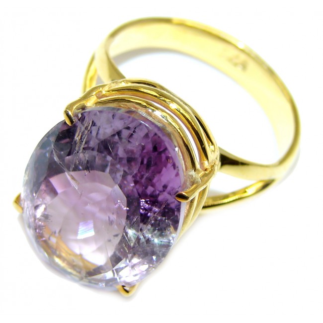 Delicate Multicolored Quartz Gold Plated Sterling Silver ring s. 9