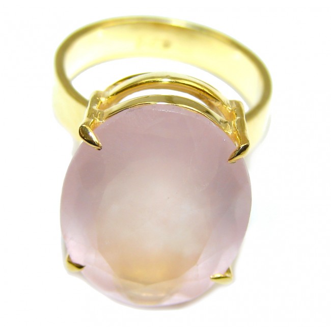 Delicate Multicolored Quartz Gold Plated Sterling Silver ring s. 6