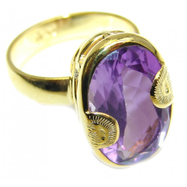 Delicate Multicolored Quartz Gold Plated Sterling Silver ring s. 6