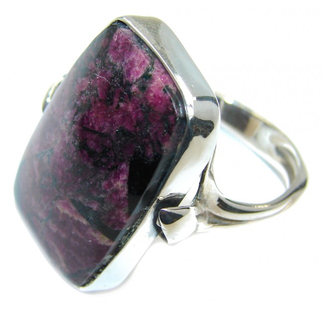 Natural AAA Russian Eudialyte Sterling Silver Ring s. 8 1/4
