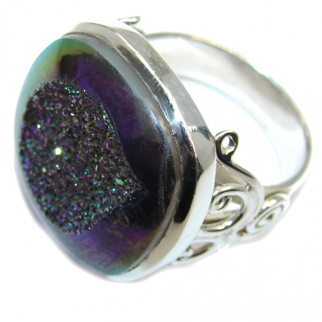 Mysterious Titanum Druzy Sterling Silver ring s. 8 3/4