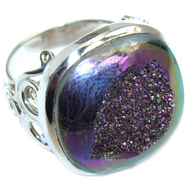Mysterious Titanum Druzy Sterling Silver ring s. 8 3/4
