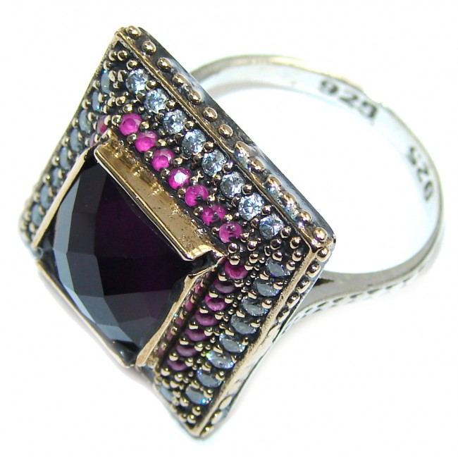 Amazing AAA Purple Quartz Sterling Silver ring s. 8 1/2