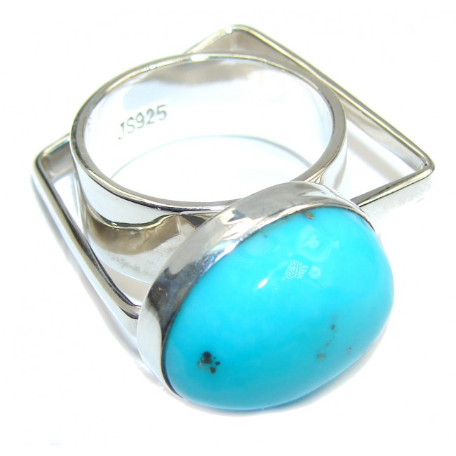 Modern meets Tradictional Sleeping Beauty Turquoise Sterling Silver Ring s. 8