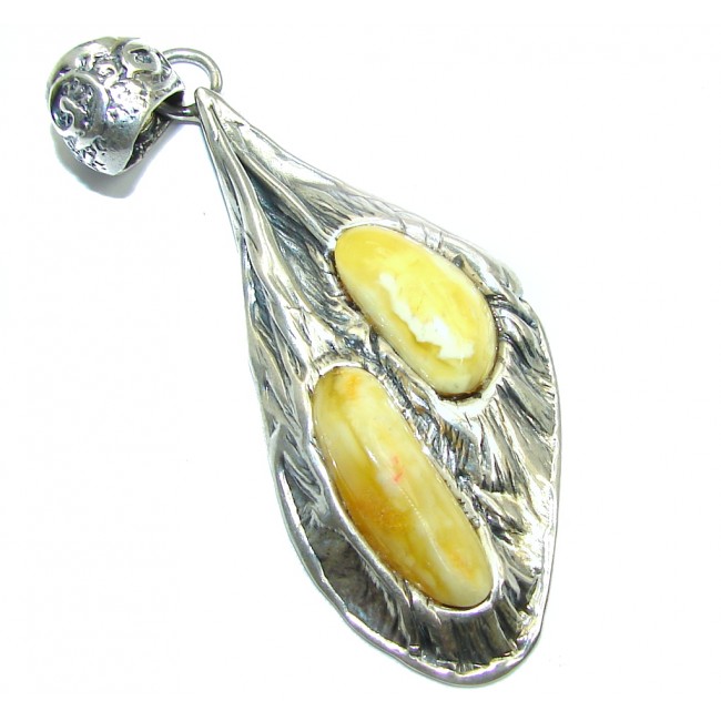 Genuine Butterscotch AAA Baltic Polish Amber Sterling Silver Pendant