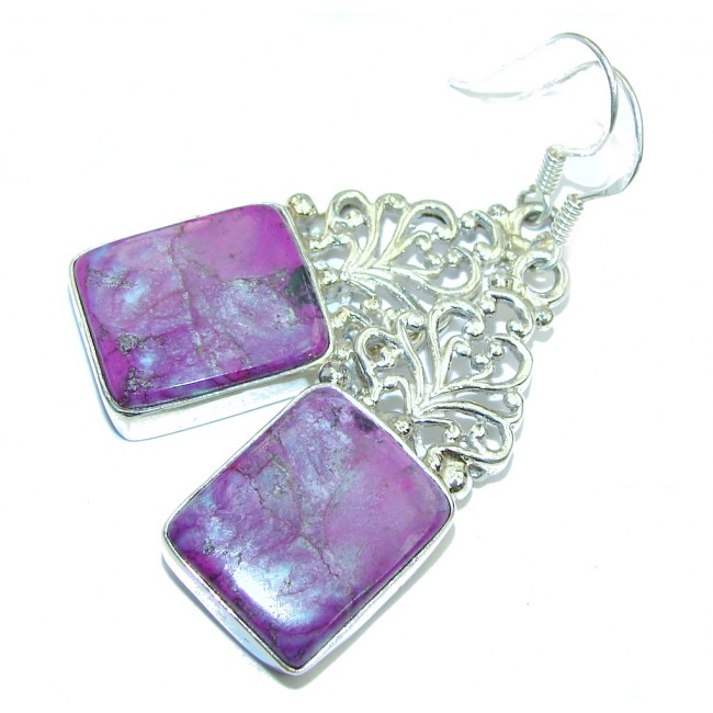 Perfect Purple Turquoise Sterling Silver earrings