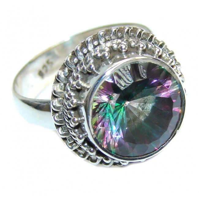 Exotic Rainbow Magic Topaz Sterling Silver Ring s. 8 1/4