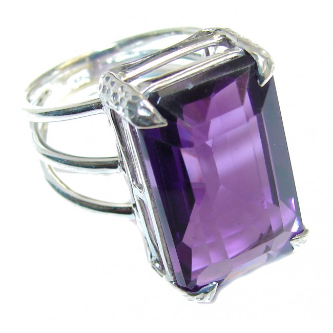 Chunky AAA Purple Cubic Zirconia Sterling Silver Ring s. 11