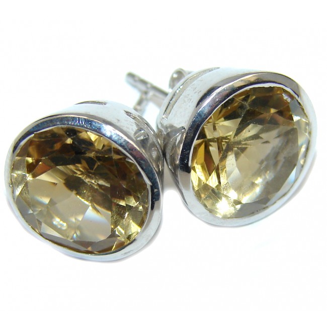 Amazing Yellow Citrine Sterling Silver Earrings