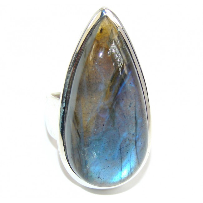 Just Perfect Blue Fire Labradorite Sterling Silver ring s. 7 1/4