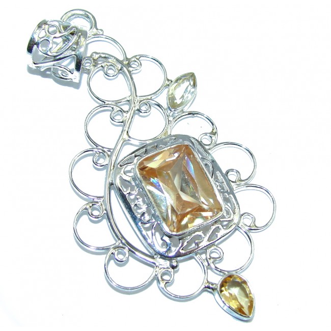 Modern Concept Cubic Zirconia Sterling Silver Pendant