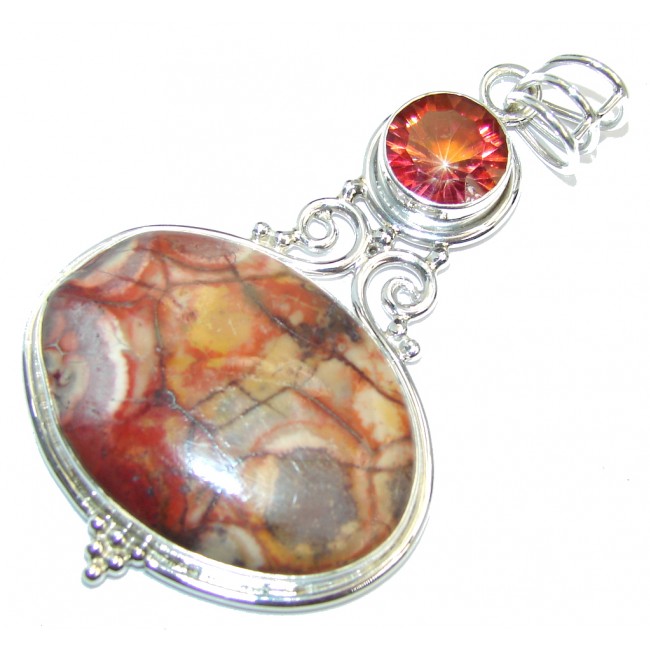 Fantastic Pietriefied Wood Sterling Silver Pendant