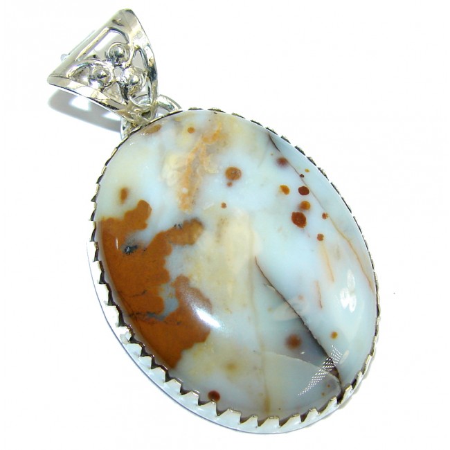 Just Perfect Gift AAA Polka Dot Agate Sterling Silver Pendant