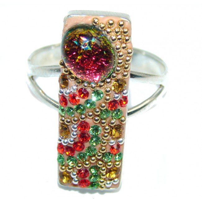 Fiesta Time Made in Mexico Silver Handcrafted Ring s. 8 1/4