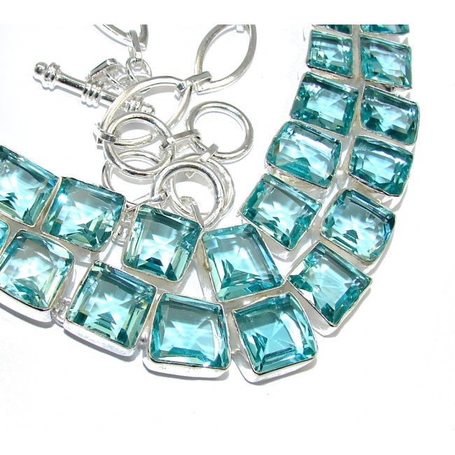 Ray Of Light created Swiss Blue Topaz Sterling Silver necklace